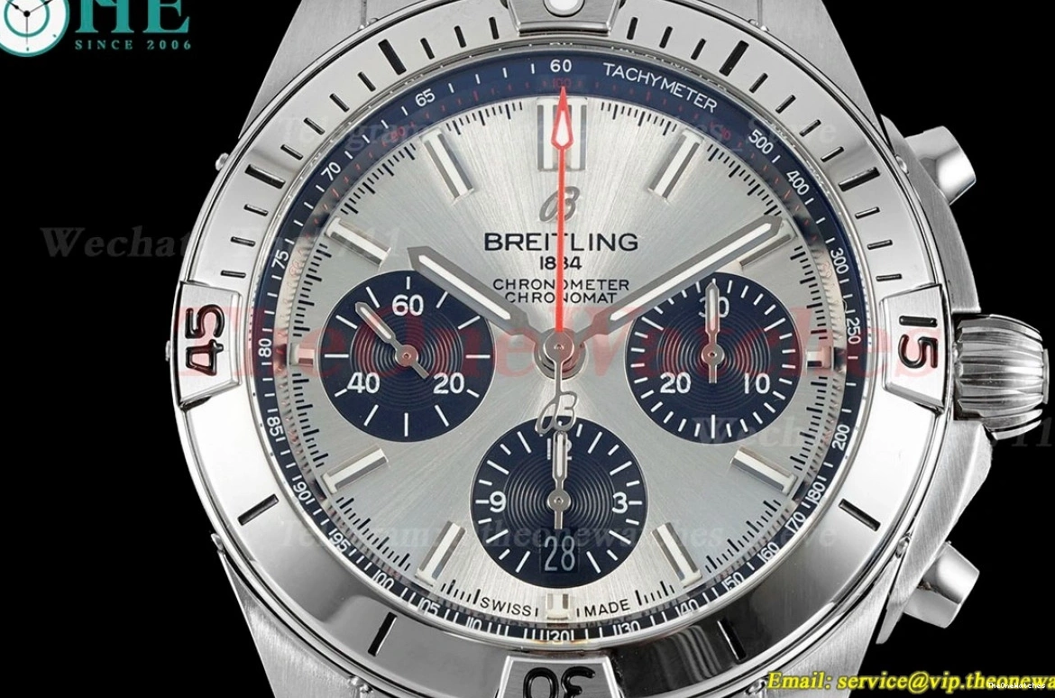 Chronomat Strap Dial 42MM TF on A7750 Silver B01 Rubber Rouleaux 0401